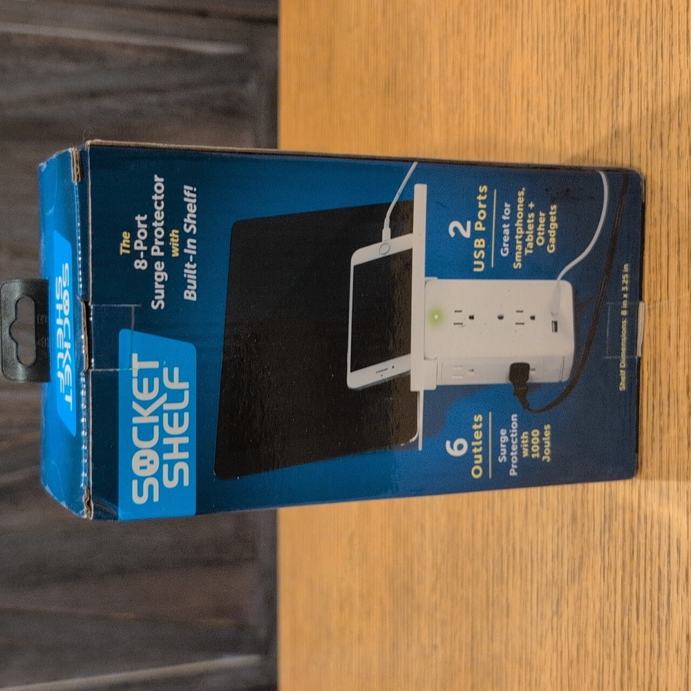 Socket Shelf 8 port surge protector with shelf